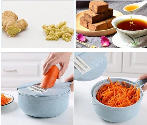 8-in-1 Mandoline Slicer with Stainless Steel Blades and BPA-Free Plastic for Effortless Vegetable Prep
