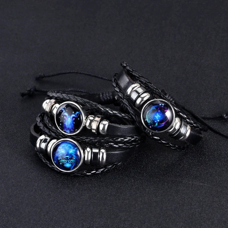 Zodiac Constellation Bracelet in Braided Design for Men, Women, and Kids