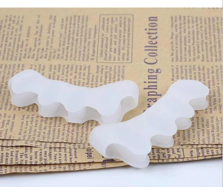 Premium silicone toe separators designed to relieve bunion and overlapping toe pain, offering comfort and support for foot health.
