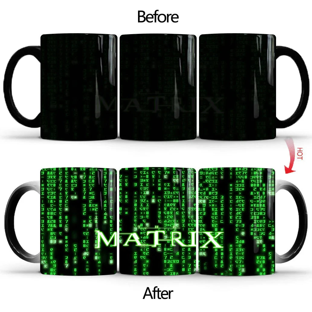 The Matrix Mug - A Captivating Color-Changing Ceramic Coffee Cup Inspired by the Iconic Sci-Fi Film