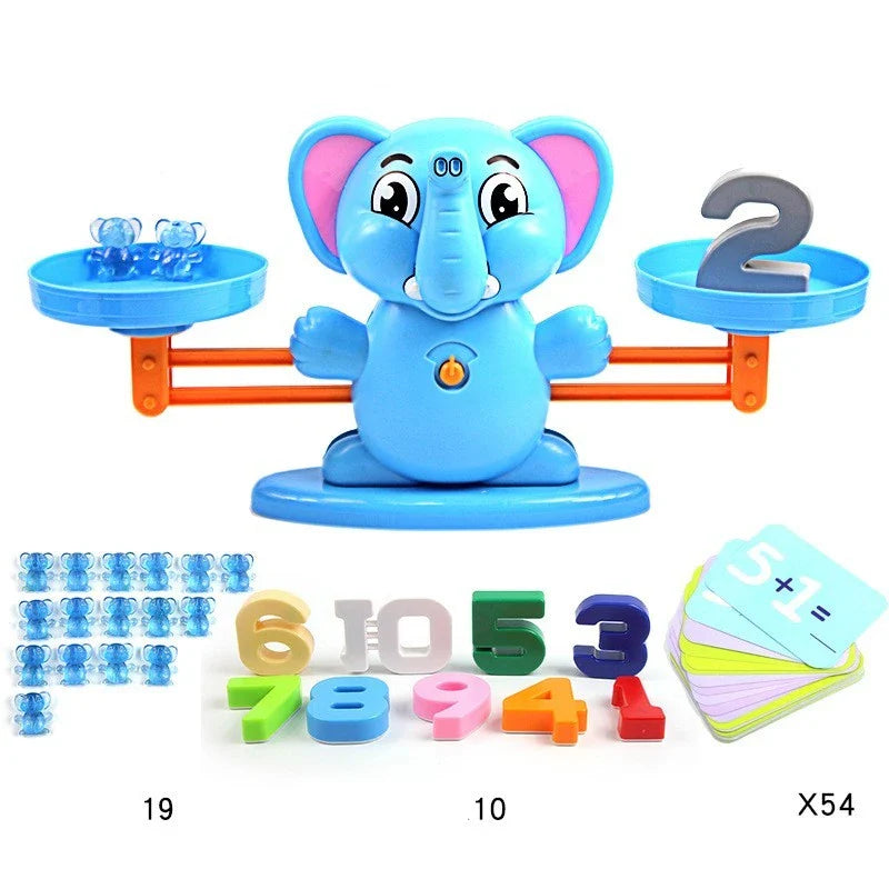 Engaging early math learning toys with colorful digital characters, including monkeys, penguins, and other animals, designed to teach preschoolers essential numeracy skills through interactive play.