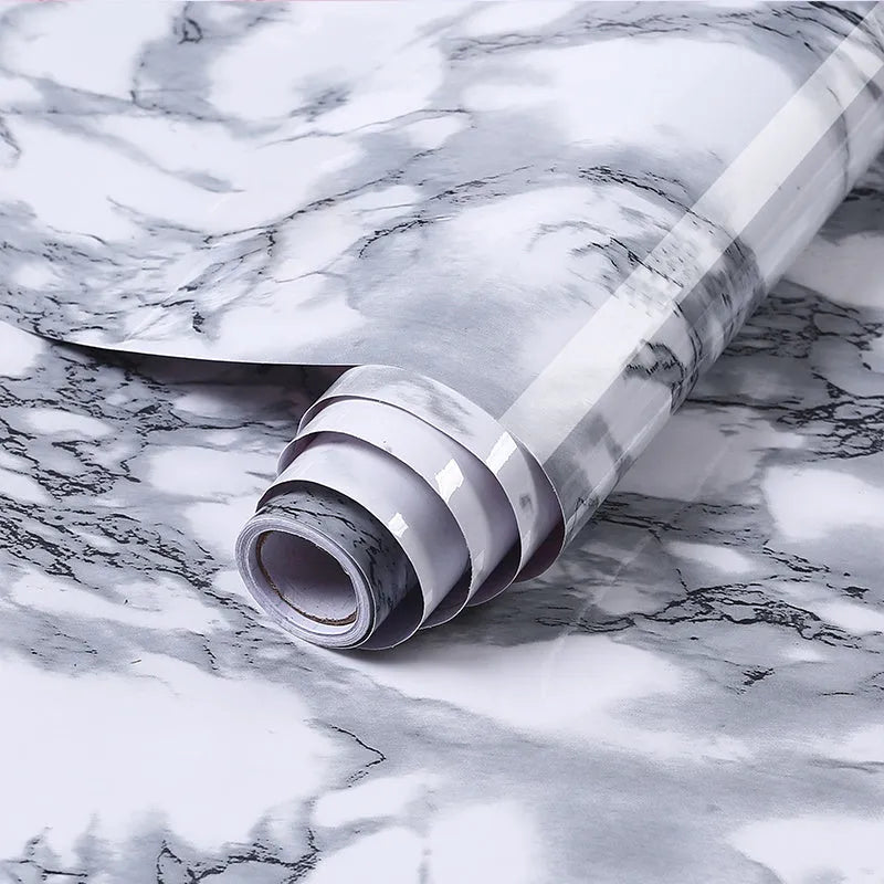 Marble pattern waterproof PVC kitchen wall sticker measuring 2 metres by 40 centimetres
