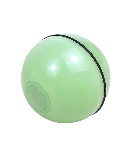 Robotic ball with LED lights and automatic 360-degree rotation, designed to captivate and entertain cats