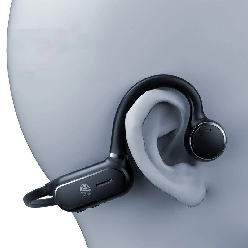 Premium bone conduction Bluetooth earphones with open-ear design, long battery life, and water-resistant construction for active lifestyles