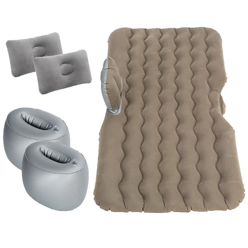 Premium car air mattress with soft, skin-friendly flocking material for comfortable on-the-go sleeping