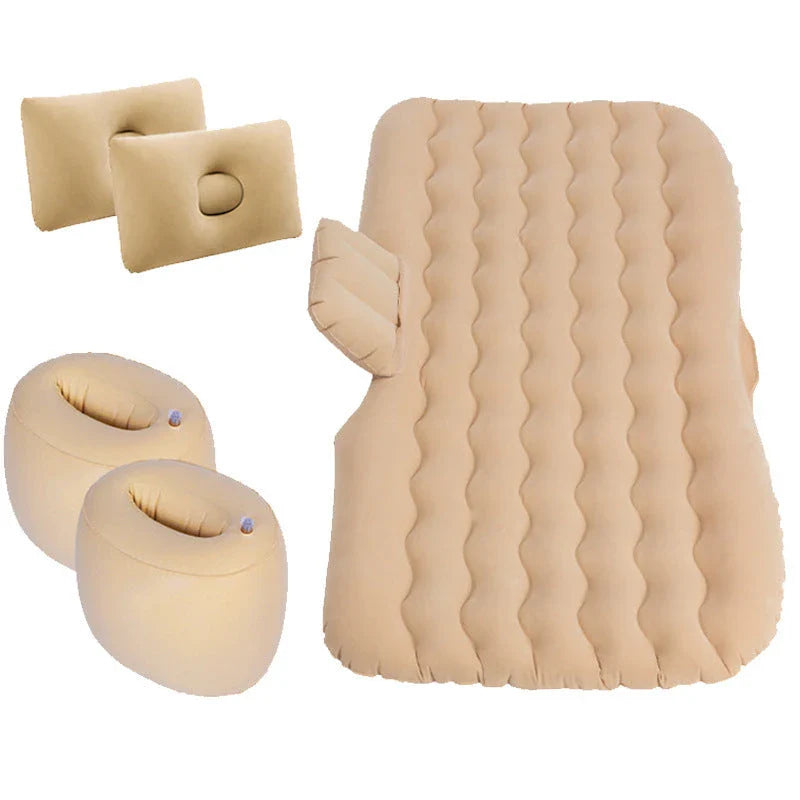 Premium car air mattress with soft, skin-friendly flocking material for comfortable on-the-go sleeping