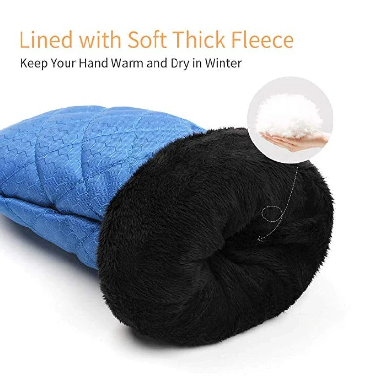 Two premium ice scrapers in blue color, designed for efficient snow and frost removal from car windshields