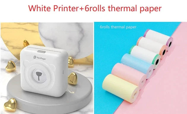 Compact Bluetooth thermal printer for instant photo printing, with wireless connectivity and customizable templates