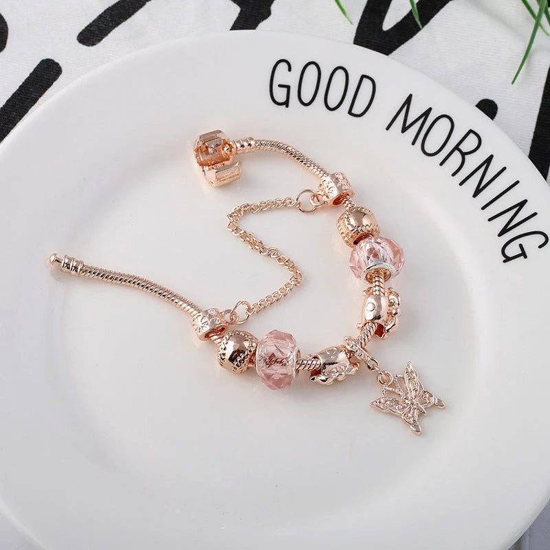 Stylish rose gold geometric bracelet for women, elegant jewellery accessory
