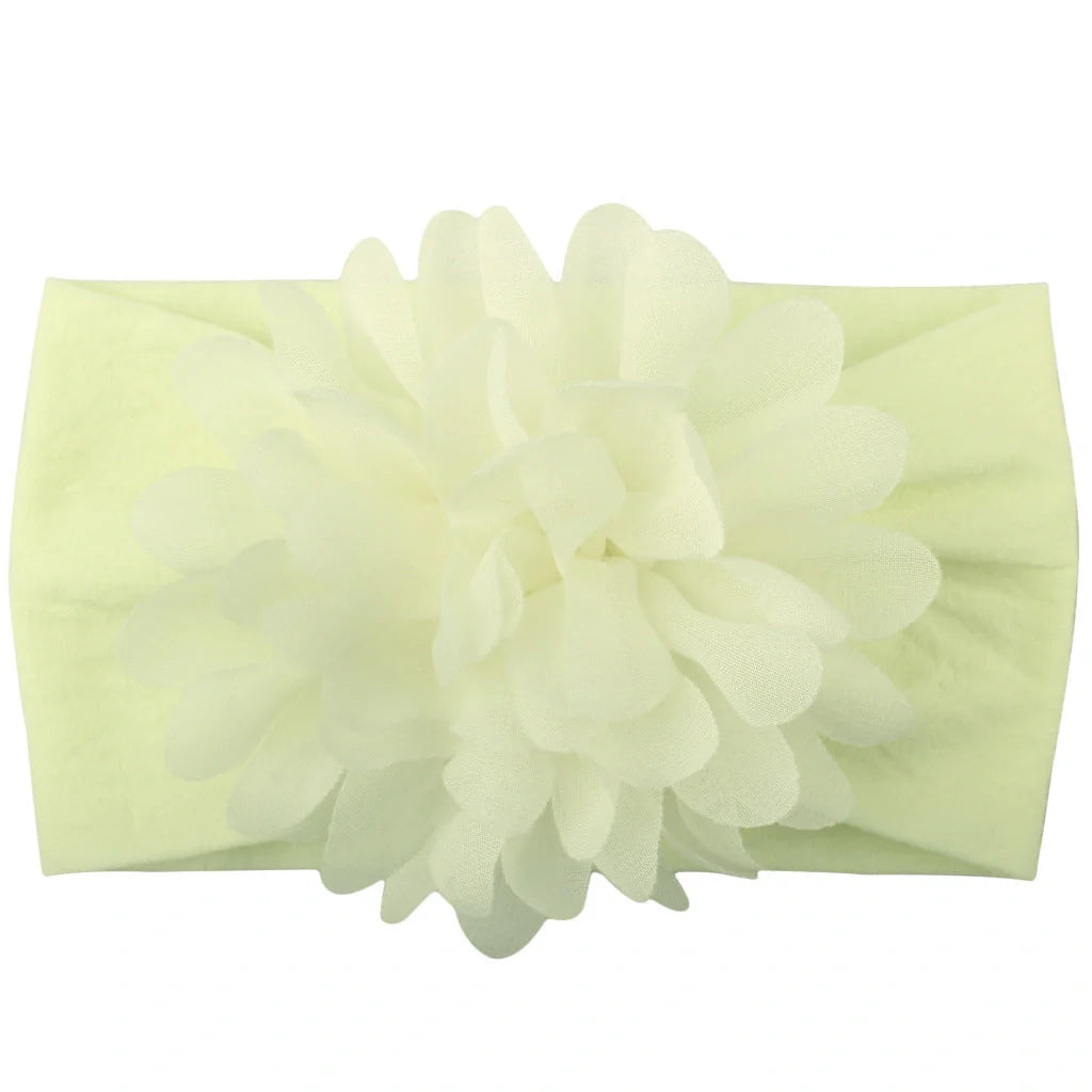 Handcrafted chiffon flower baby headband for little princesses, available in various colours and styles.