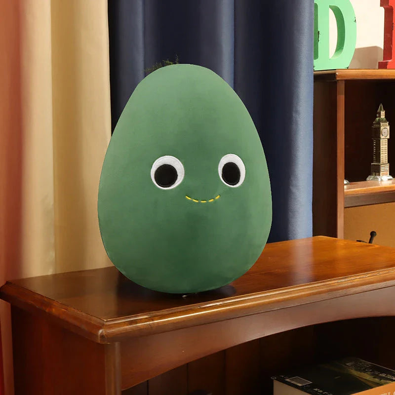 Soft and huggable avocado plush toy with premium cotton filling and a whimsical design, perfect for home decor and gift-giving