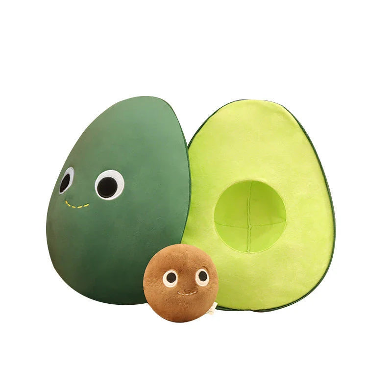 Soft and huggable avocado plush toy with premium cotton filling and a whimsical design, perfect for home decor and gift-giving