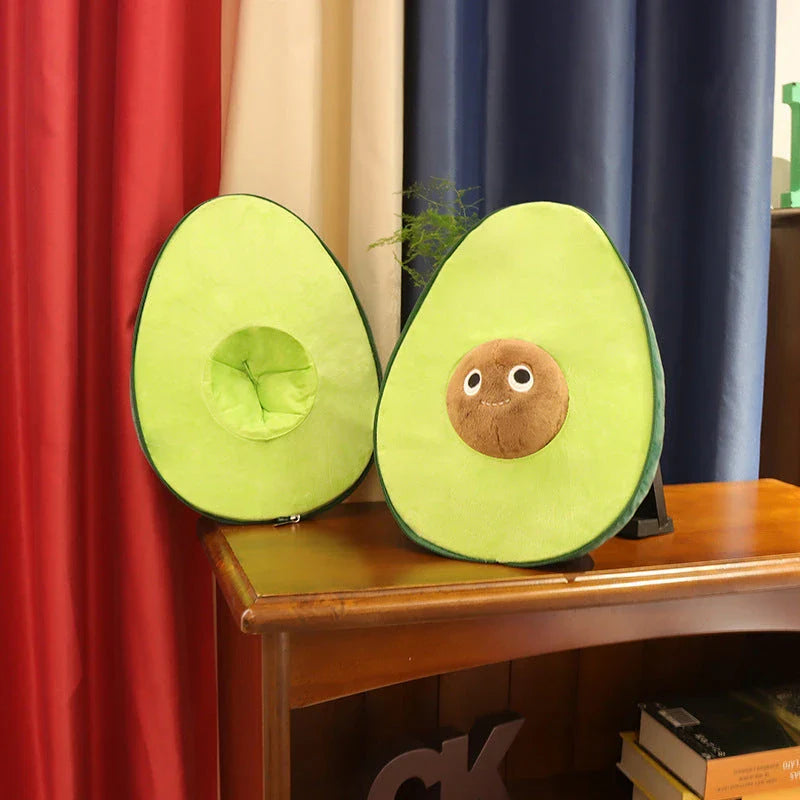 Soft and huggable avocado plush toy with premium cotton filling and a whimsical design, perfect for home decor and gift-giving