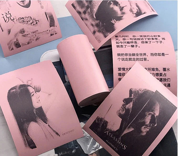 Compact Bluetooth thermal printer for instant photo printing, with wireless connectivity and customizable templates