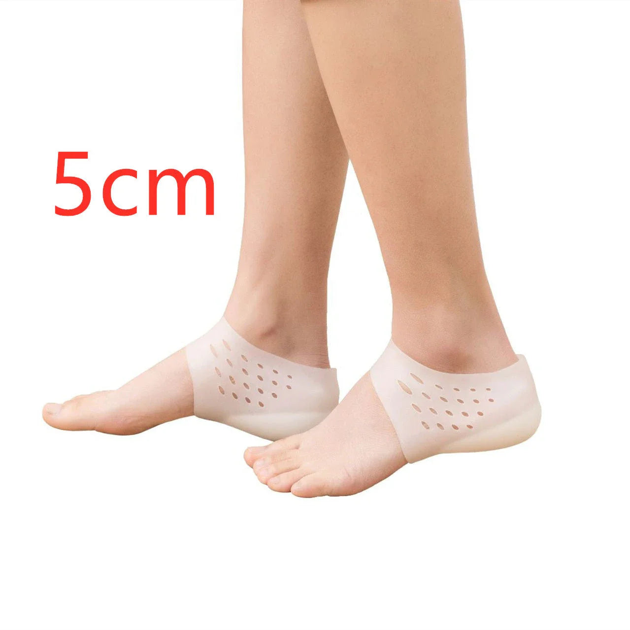 Discreet silicone heel height booster insoles in various colours and sizes for men and women