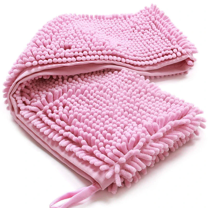 Soft and absorbent pet towels in various colors for bathing dogs and cats
