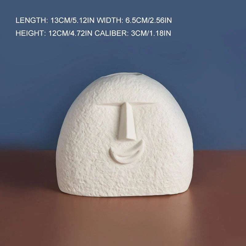 Handcrafted Ceramic Face Vase for elegant home and office decoration