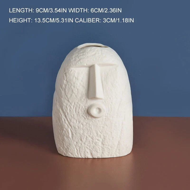 Handcrafted Ceramic Face Vase for elegant home and office decoration