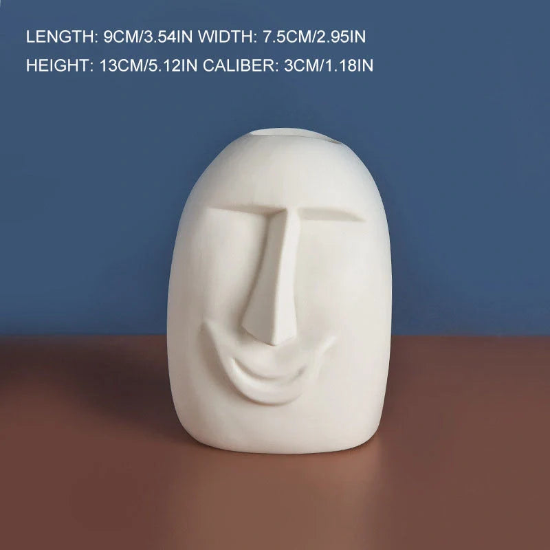 Handcrafted Ceramic Face Vase for elegant home and office decoration