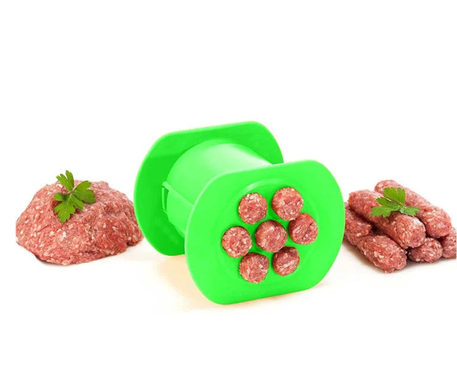 Versatile hot dog maker that can squeeze, stuff, and serve homemade sausages, pasta balls, and other DIY kitchen creations