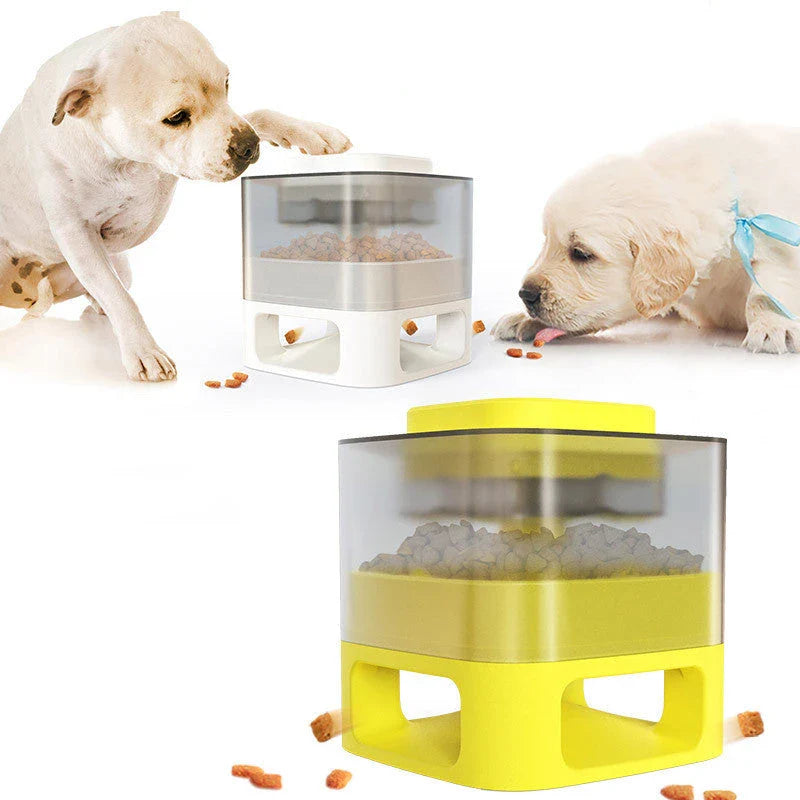 Clever Canine Feeder - Innovative Slow-Paced Mealtime Fun for Pets with Randomized Food Dispenser, Anti-Slip Design, and Suction Cup Stability