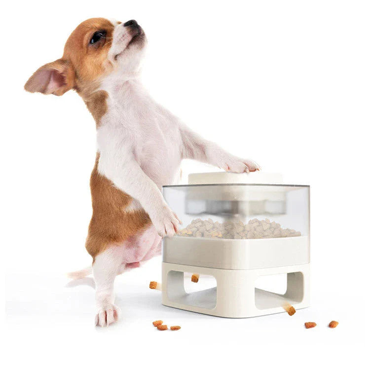 Clever Canine Feeder - Innovative Slow-Paced Mealtime Fun for Pets with Randomized Food Dispenser, Anti-Slip Design, and Suction Cup Stability