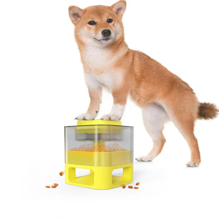 Clever Canine Feeder - Innovative Slow-Paced Mealtime Fun for Pets with Randomized Food Dispenser, Anti-Slip Design, and Suction Cup Stability