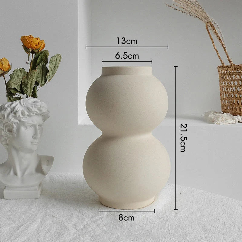Elegant Nordic Ceramic Vase with matte, textured finish for displaying dried flowers or as a standalone home decor accent