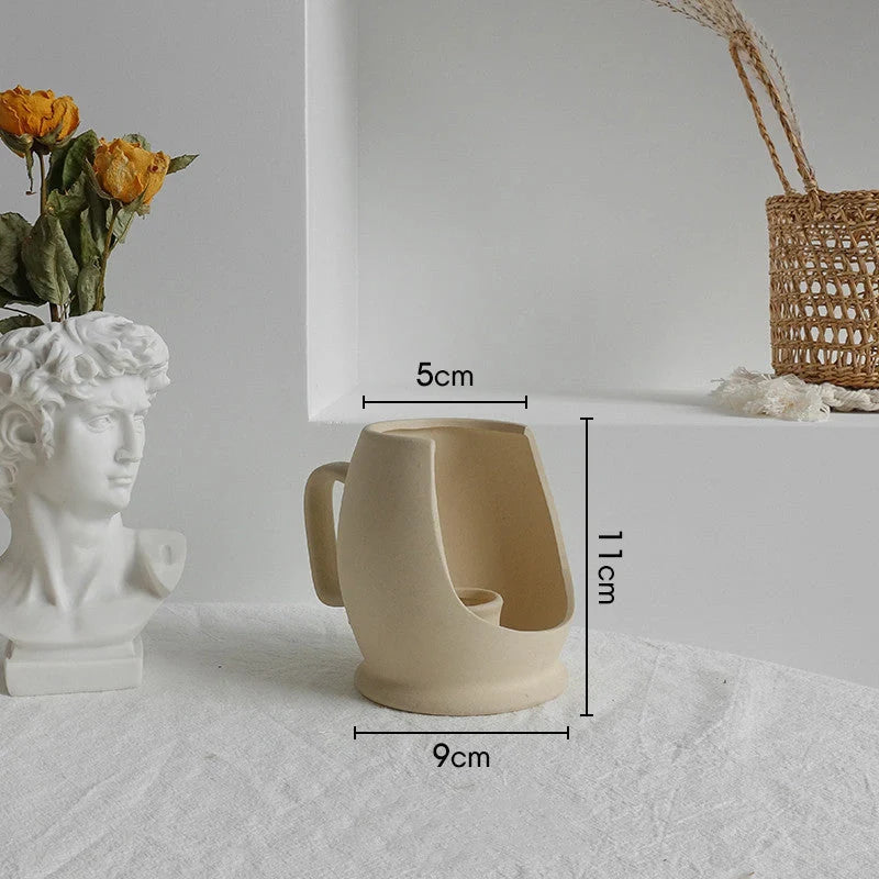 Elegant Nordic Ceramic Vase with matte, textured finish for displaying dried flowers or as a standalone home decor accent