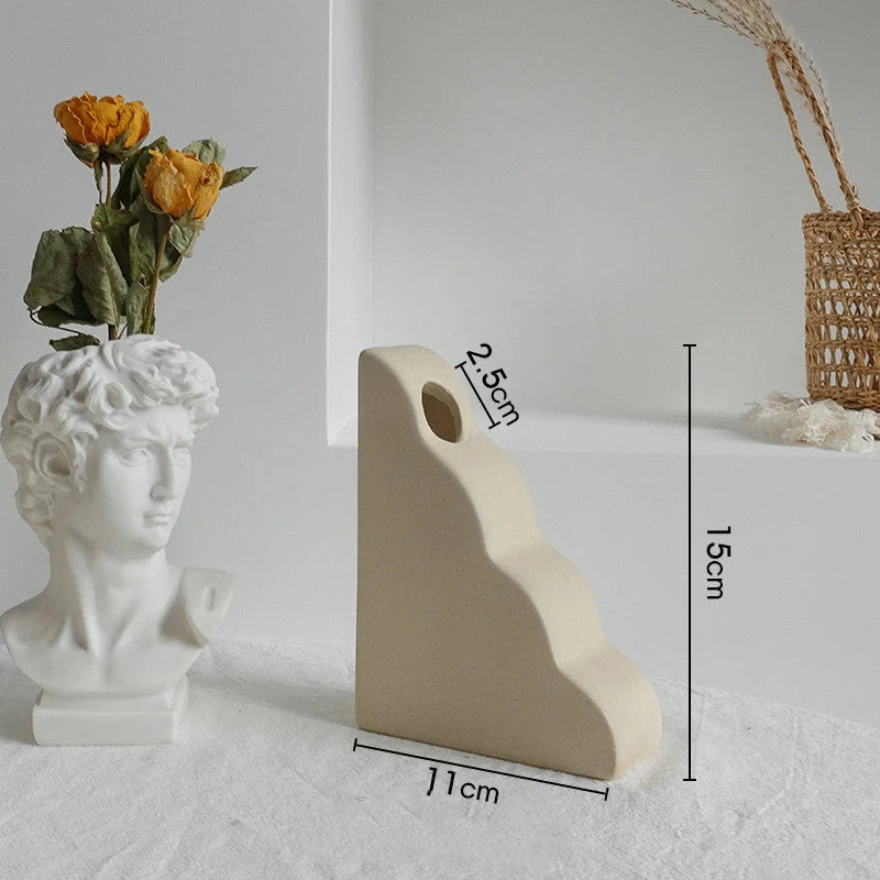 Elegant Nordic Ceramic Vase with matte, textured finish for displaying dried flowers or as a standalone home decor accent