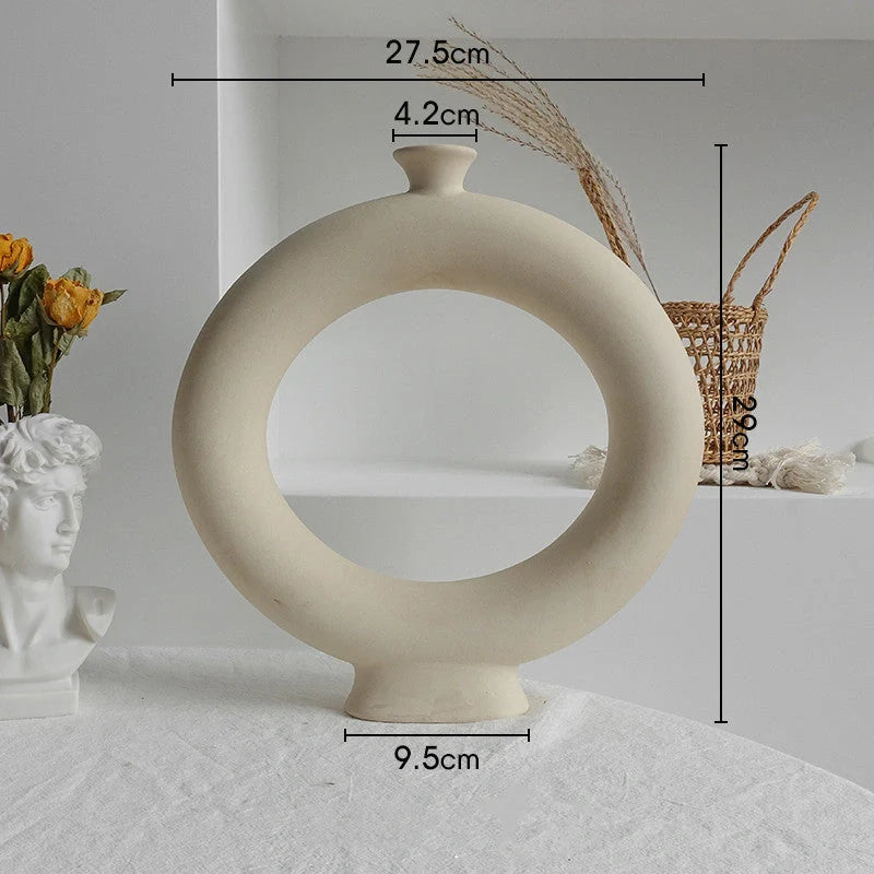 Elegant Nordic Ceramic Vase with matte, textured finish for displaying dried flowers or as a standalone home decor accent