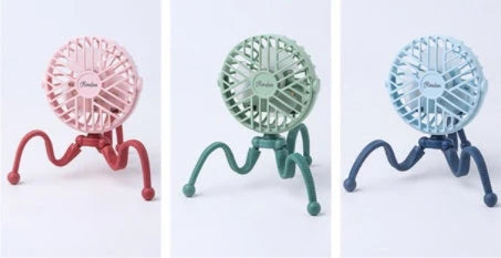 Portable desk fan with cute animal-inspired design, adjustable 360-degree rotation, and 3 wind speed settings for customized cooling