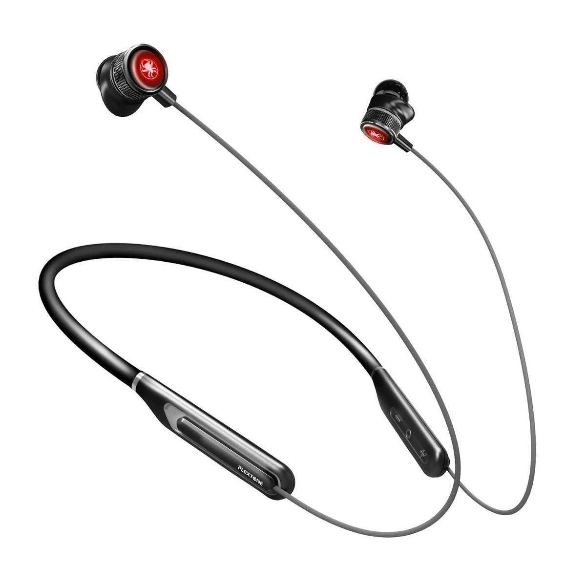 PLEXTONE Puji G2 neck-hanging metal Bluetooth game headset in black, red, and green with 10 mm horn and Bluetooth 5.0 + EDR.