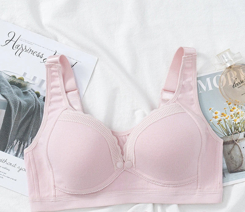 Comfortable nursing bras for breastfeeding mothers, featuring soft cotton-silk blend fabric, wire-free design, and discreet nursing access panels.