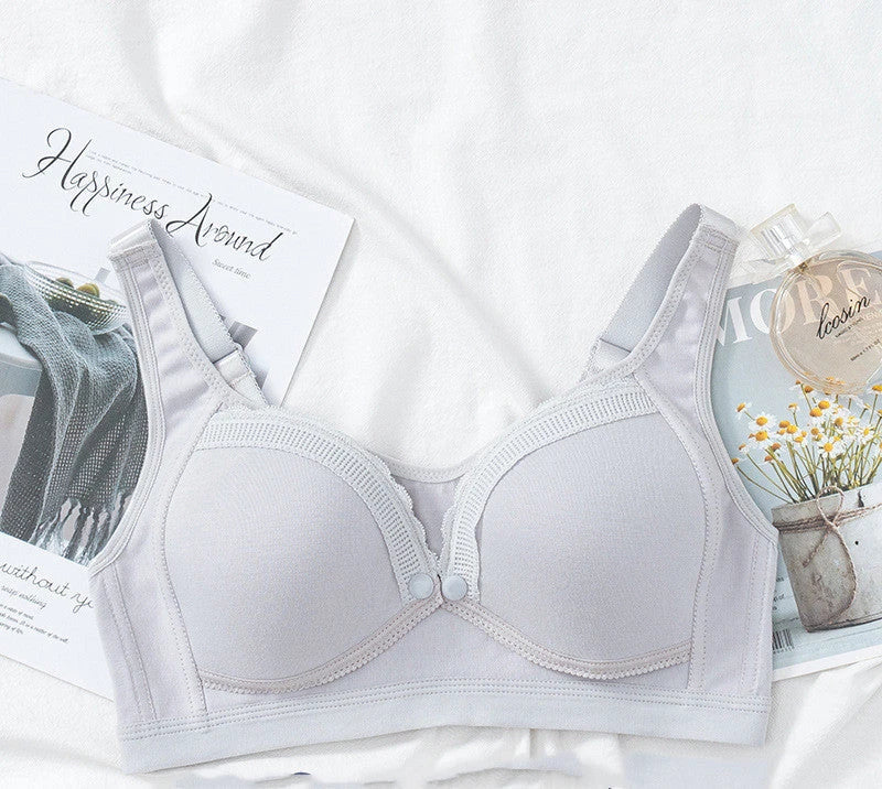 Comfortable nursing bras for breastfeeding mothers, featuring soft cotton-silk blend fabric, wire-free design, and discreet nursing access panels.