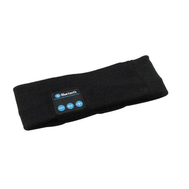 Wireless Bluetooth headband in multiple colours, featuring knitted fabric, built-in microphone and long-lasting battery for outdoor fitness and yoga activities.