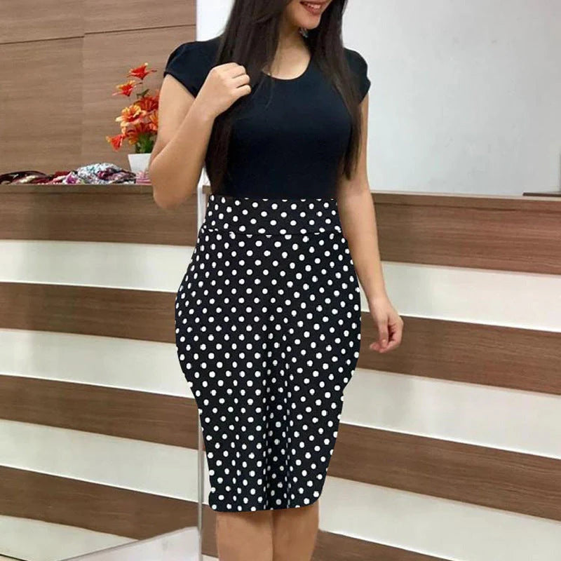 Elegant milk silk midi pencil dress in various sophisticated colours for professional UK women