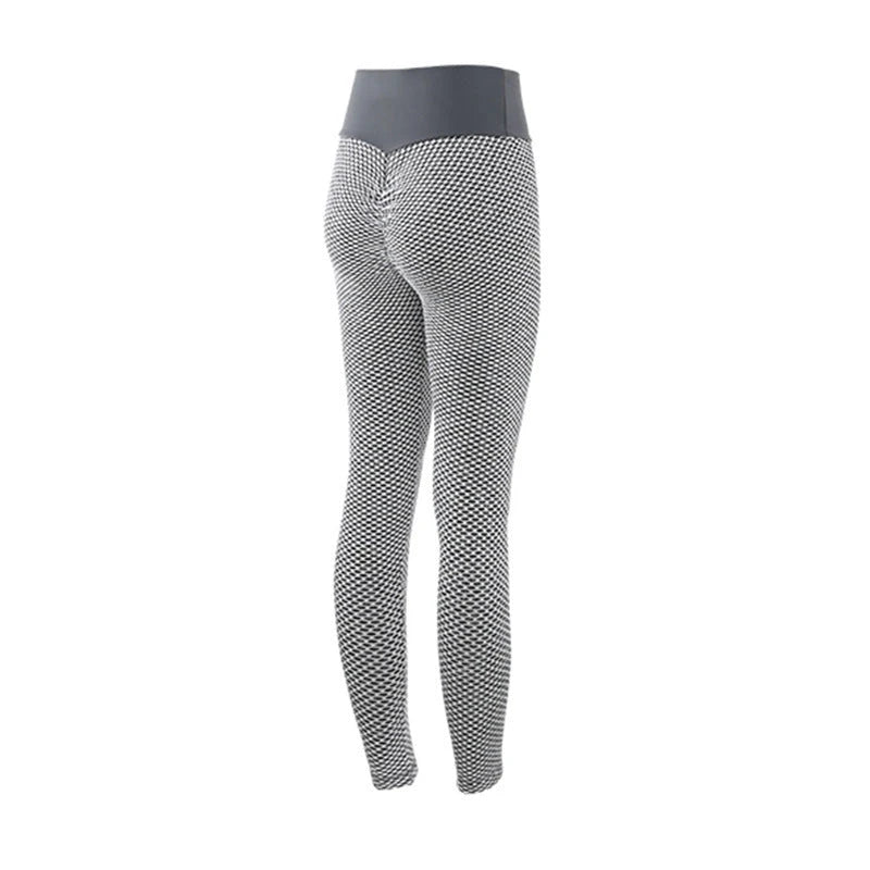 Premium high-waist seamless plaid leggings for women's yoga, fitness, and athleisure wear