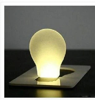 Compact, folding LED lamp with credit card-sized design for portable illumination in emergencies and everyday use