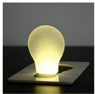 Compact, folding LED lamp with credit card-sized design for portable illumination in emergencies and everyday use