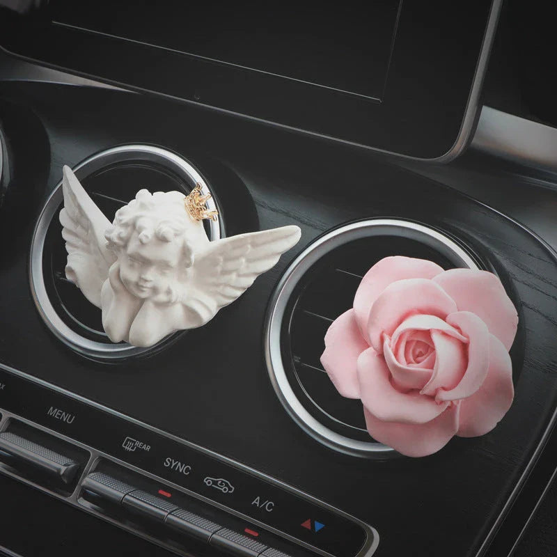 Premium Aroma Car Diffuser - Sleek, Minimalist Design with Plaster Construction for Long-Lasting In-Car Fragrance