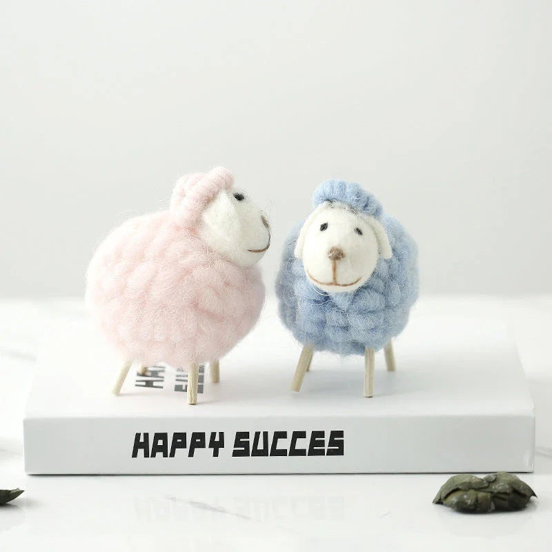 Stylish Plush Sheep Figurines - Cozy Home Décor for Any Occasion