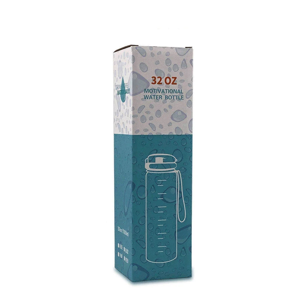 Motivational 1L Sport Water Bottle with Time Tracker and Leak-Proof Design