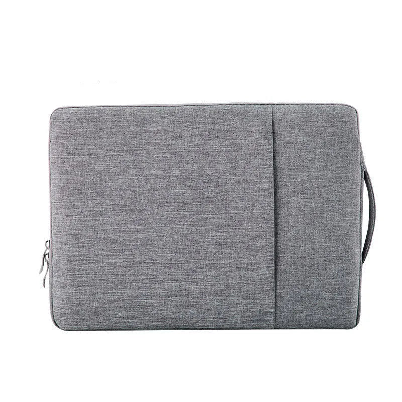 Polyester laptop liner bag with zipper, telescopic handle, multiple pockets, in black grey navy blue purple, 11-15 inch