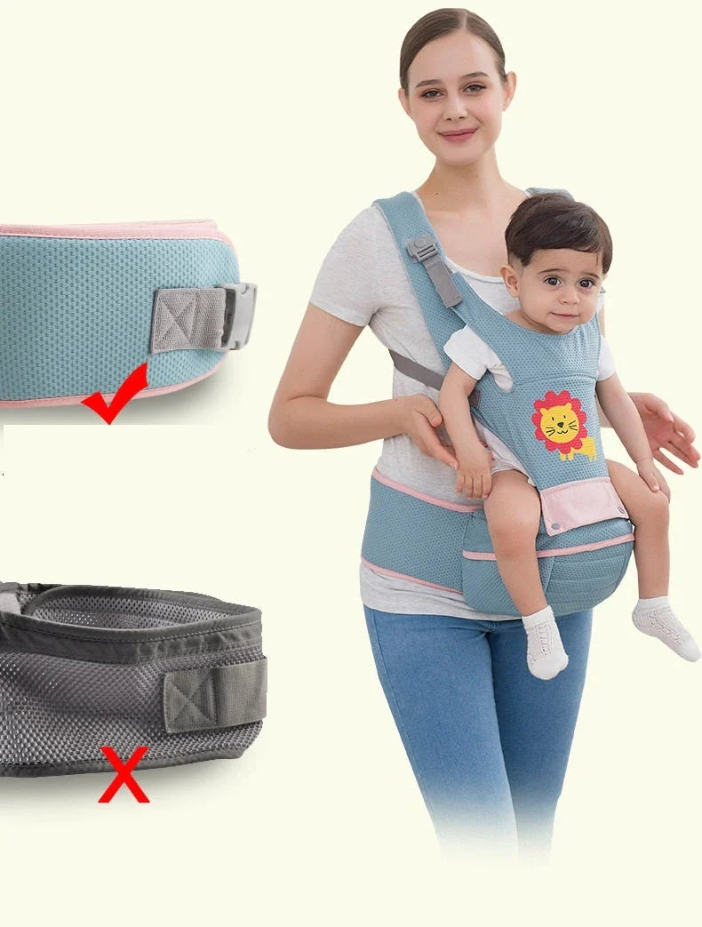 Ergonomic baby carrier with multiple carrying positions for newborns to 4-year-olds