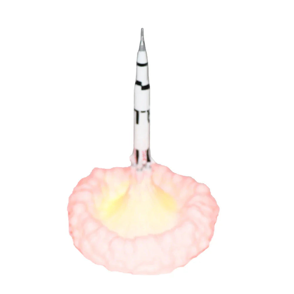 Captivating 3D-printed rocket night light with realistic silhouette and mesmerising LED glow