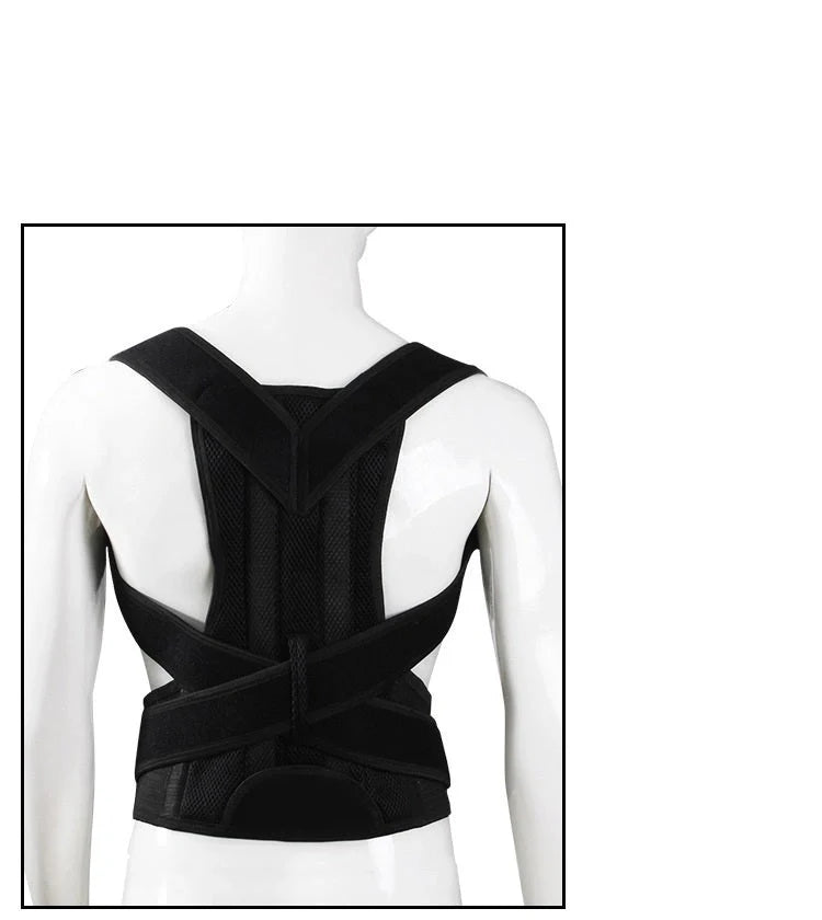 Premium Posture Correction Belt for men and women in black, adjustable for perfect fit