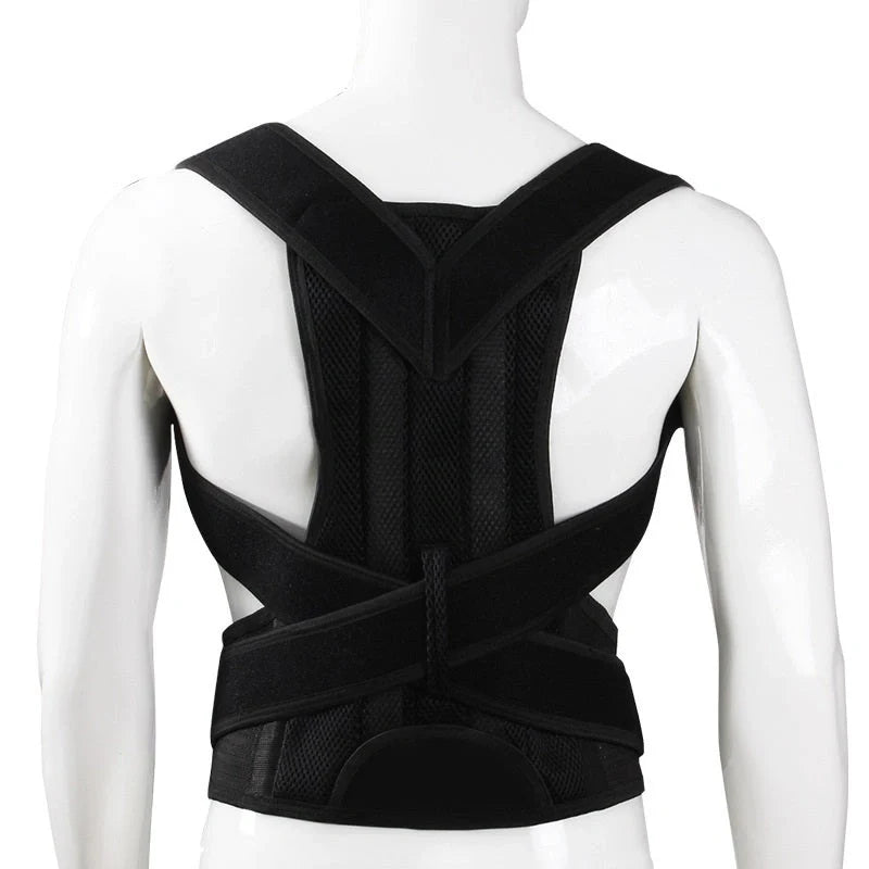 Premium Posture Correction Belt for men and women in black, adjustable for perfect fit