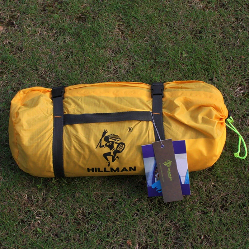 Double-layer aluminium pole tent for outdoor camping in yellow and red options