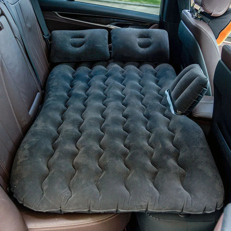 Premium car air mattress with soft, skin-friendly flocking material for comfortable on-the-go sleeping